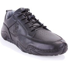 Dagoster DMA77-362  Siyah Nubuk Ortopedik Günlük Erkek Deri Ayakkabı