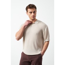 Oversize Polo Yaka  Ince Triko Erkek T-Shirt