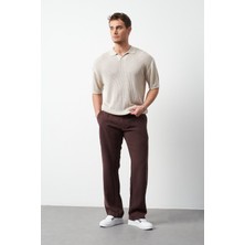 Oversize Polo Yaka  Ince Triko Erkek T-Shirt