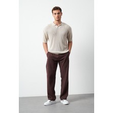 Oversize Polo Yaka  Ince Triko Erkek T-Shirt
