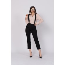 MissVina Önü Fermuarlı Belden Dar Gömlek 70026