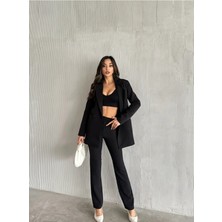 Reçel Preminyum Oversize Üst Alt Blazer Takım