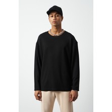 Oversize Uzun Kol Esnek Modal Erkek T-Shirt