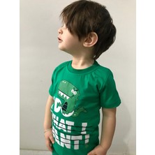 Capella Bebe Erkek Çocuk Dinozor Baskılı Yazlık Tişört-Şort Ikili Takım Çocuk Tişört Şort Alt Üst Takım