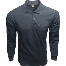 Polo Yaka Lacivert Sweatshirt Pike Örme Iş Kıyafeti
