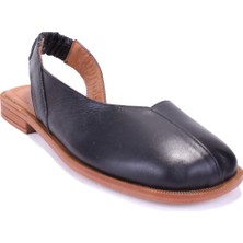 Dagoster DZA07-60216233 Siyah Günlük Ortopedik Deri Spor Kadın Sandalet