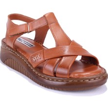 Dagoster DZA07-77025100 Taba Günlük Ortopedik Deri Kadın Sandalet