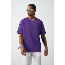 Ön Baskılı Boxy Fit Bisiklet Yaka T-Shirt