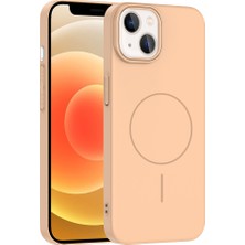 Zore Apple iPhone 13 Kılıf Magsafe Şarj Özellikli Zore Ruby Silikon Kapak - Desert Titanyum