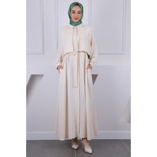 İmaj Butik Taş Cepli Bel Kuşaklı Elbise