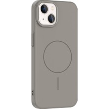 Zore Apple iPhone 13 Kılıf Magsafe Şarj Özellikli Zore Ruby Silikon Kapak - Desert Titanyum