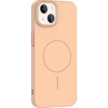Zore Apple iPhone 13 Kılıf Magsafe Şarj Özellikli Zore Ruby Silikon Kapak - Desert Titanyum