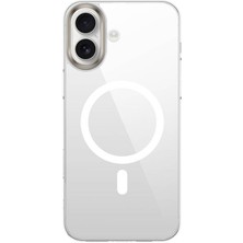 Zore Apple iPhone 16 Plus Kılıf Magsafe Şarj Özellikli Şeffaf Cam Arka Yüzey Zore G-Glass Kapak-Şeffaf