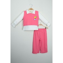 Triko Yelek ve Fitilli Iki Parça Kız Çocuk Alt Üst Takım