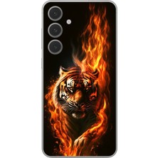 Dali Design Samsung Galaxy S24 Uyumlu Şeffaf Kılıf Kaplan Tasarımlı