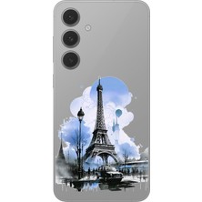 Dali Design Samsung Galaxy S24+ Uyumlu Şeffaf Kılıf Paris 2 Tasarımlı