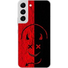 Dali Design Samsung Galaxy S22+ Uyumlu Şeffaf Kılıf Devil 2 Tasarımlı