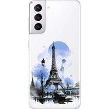 Dali Design Samsung Galaxy S21 Uyumlu Şeffaf Kılıf Paris 2 Tasarımlı