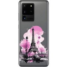 Dali Design Samsung Galaxy S20 Ultra Uyumlu Şeffaf Kılıf Paris 1 Tasarımlı