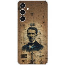 Dali Design Samsung Galaxy S23 Fe Uyumlu Şeffaf Kılıf Nicola Tesla Tasarımlı