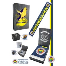 Fenerbahçe Orijinal Lisanslı Her Zaman Hep Seninleyiz Şal Atkı Seramik Kupa Set Kanarya Baskılı Ahşap Kutulu