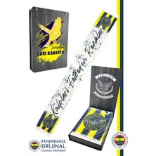 Fenerbahçe Orijinal Lisanslı Kalpleri Fetheden Renkler Fenerbahçe Şal Atkı Kanarya Baskılı Ahşap Kutulu