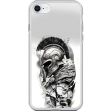 Dali Design iPhone 7 Uyumlu Şeffaf Kılıf Spartan 3 Tasarımlı