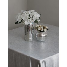 Işıltı Home Desing Işıltı Home Desıgn Aynalı Cam Vazo Uzun Boy + Yuvarlak 2 Li Set Gri Renk