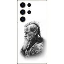 Dali Design Samsung Galaxy S23 Ultra Uyumlu Şeffaf Kılıf Nordic Viking 3 Tasarımlı