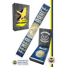 Fenerbahçe Orijinal Lisanslı Canım Feda Olsun Fenerbahçe Şal Atkı Kanarya Baskılı Ahşap Kutulu