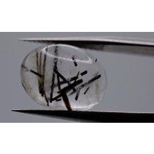 Aries 6.74 ct 14.9X11 mm Oval Natural Black Rutilated Quartz