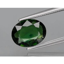 Aries 1.41 ct 9X7 mm Oval Natural Unheated Green Chrome Tourmaline Gemstone, Mozambique