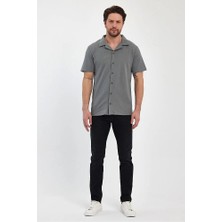 Rodi Jeans Erkek Rahat Kalıp Ottoman Kumaş Nefes Alabilen Pamuklu Apaş Yaka Gömlek