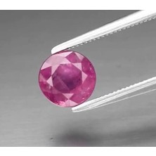 Aries 1.08 ct 6.17 mm Round Purplish Red Ruby Gemstone Mozambique Heated