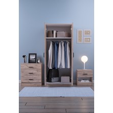 Abete 2 Kapili Gardirop +1 Çekmeceli̇ Komodi̇n +3 Çekmeçeli̇ Şi̇foni̇yer/Atlantik Çam