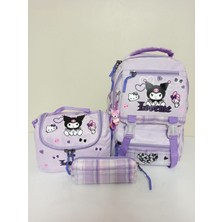 Alanç Gift Kawaii Kore Tarzı Kız Çocuk Ortopedik İlkokul Sırt Çantası Termal Beslenme ve Kalemlik Ilk Okul Seti