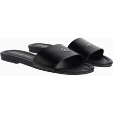 Calvin Klein Kadın Flat Slide Logolu Terlik Hafif ve Konforlu Günlük Kullanım İçin Siyah