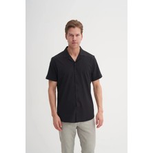 Cazador Regular Fit Kısa Kol Gömlek Siyah