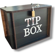 Demotasarım Kumbara - Parabox Ahşap Tip Box (Siyah)