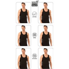 Özkan Underwear Özkan 0050 6'lı Paket Erkek %100 Pamuklu Penye Süprem Kalın Askılı Atlet