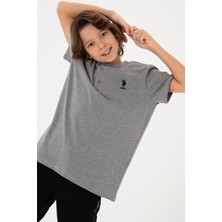U.s. Polo Assn. Erkek Çocuk Gri Melanj Tişört Basic 50295504-VR086