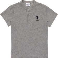U.s. Polo Assn. Erkek Çocuk Gri Melanj Tişört Basic 50295504-VR086