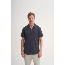 Cazador Regular Fit Kısa Kol Gömlek Antrasit