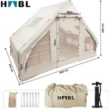 HABL 6 Kişilik 6.3m2 Su,rüzgar ve Kar Geçirmez 420D Oxford Kumaşlı 4 Mevsim Şişme Çadır 300*210*200CM