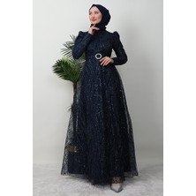 Giza Store Nilda Simli Abiye Bordo