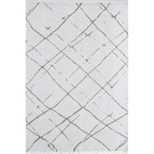 Çam Halı Astana 8207 Beyaz Koridor Halısı Kesme Yolluk Mutfak Halısı Modern Salon halısı