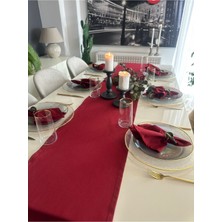 Pamuklu Leke Tutmaz Bordo Uzun Runner