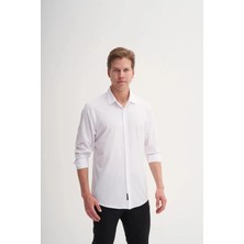 Cazador Regular Fit Dokuma Viscon Uzun Kol Gömlek
