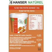 Hanser Natürel  %100 Yer Fıstığı Ezmesi 1 Kg Kova Şekersiz, Katkısız, Taze çekim