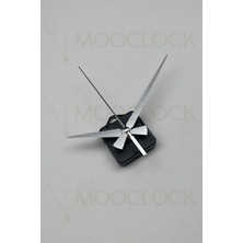 MOOCLOCK Saat Mekanizması  , Akar Sessiz Duvar Saati Mekanizması, 14 mm Şaft, Akrep-Yelkovan-Saniye-(Askılı)